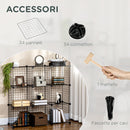 Libreria a 9 Cubi in Rete 35x35x35 cm con Pannelli in Acciaio e Polipropilene Nero