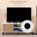 Mobile TV Fino a 50" 120x39,5x45 cm  in Truciolato e Acciaio Bianco e Colore Legno
