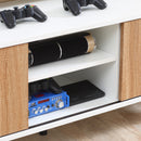 Mobile TV Fino a 50" 120x39,5x45 cm  in Truciolato e Acciaio Bianco e Colore Legno