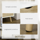 Mobile TV Fino a 55" 110x40x50 cm con Cassetti Ripiani Aperti e Armadietti in Truciolato Bianco e Colore Legno