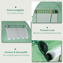 Serra da Giardino a Tunnel 180x180x200 cm con Porte e Finestre Avvolgibili in PE Verde