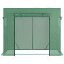 Serra da Giardino 200x77x148-169 cm 2 Finestre e Copertura Rinforzata in Acciaio e PE Verde