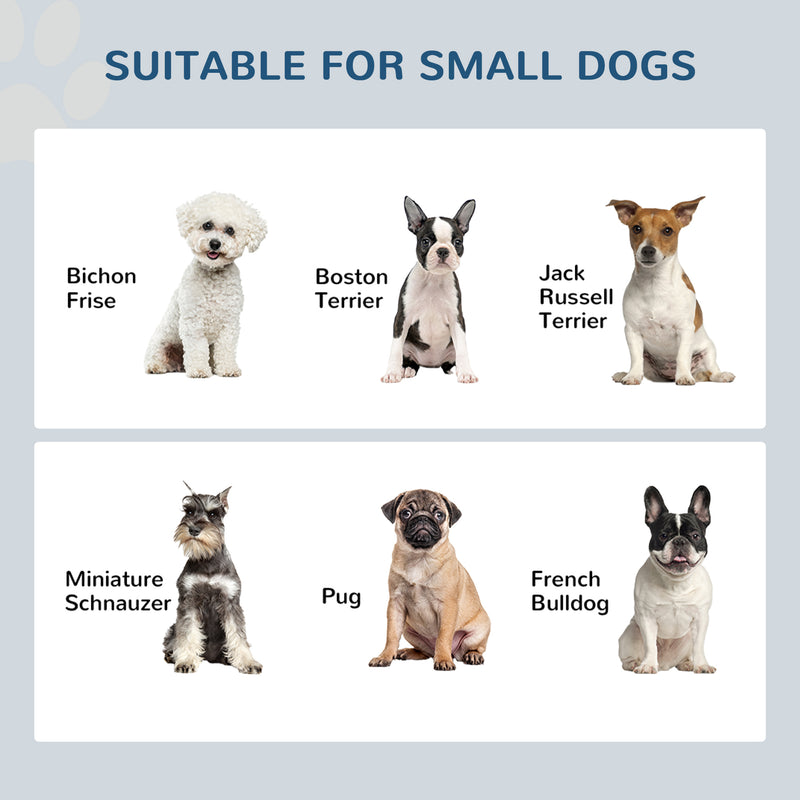 Set 3 Ciotole per Cani 500 ml 57x53x37,5 cm  in MDF e Acciaio Inox Bianco