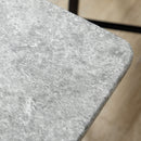 Set da Pranzo Tavolo e 4 Sedie Seduta Imbottita in Metallo e MDF Grigio e Nero