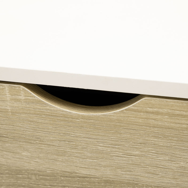 Tavolino da Caffè  106x58x39,5 cm 1 Cassetto e Ripiano in Truciolato Bianco e Legno