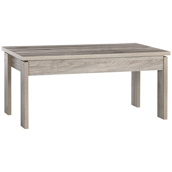 sconto Table basse 100x55x45 cm avec plateau rectangulaire et 4 pieds en aggloméré gris