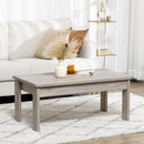 Tavolino da Caffè  100x55x45 cm con Piano Rettangolare e 4 Gambe in Truciolato Grigio