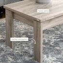 Tavolino da Caffè  100x55x45 cm con Piano Rettangolare e 4 Gambe in Truciolato Grigio