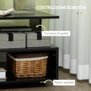 Tavolino da Caffè Asimmetrico 60x60x45 cm con Ripiani e Piedini Regolabili in Legno Nero