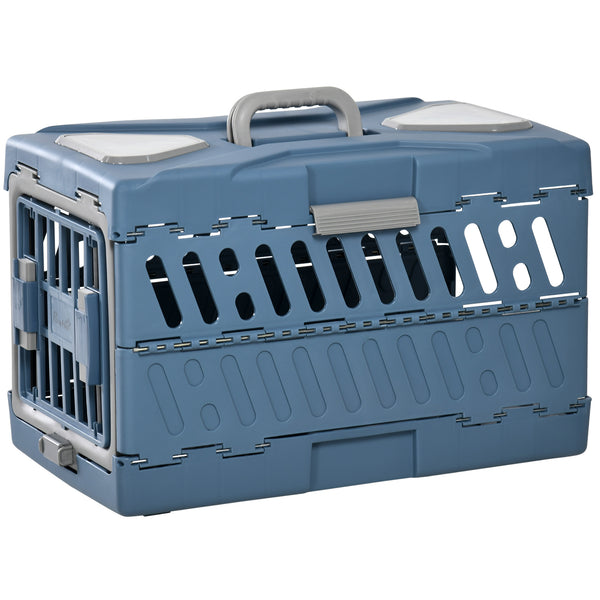 sconto Transporteur pliable pour chiens et chats 56x31x37 cm transformable en niche en PP et PVC bleu