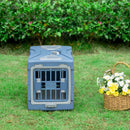 Trasportino per Cani e Gatti Pieghevole 56x31x37 cm Convertibile in Cuccia in PP e PVC Blu