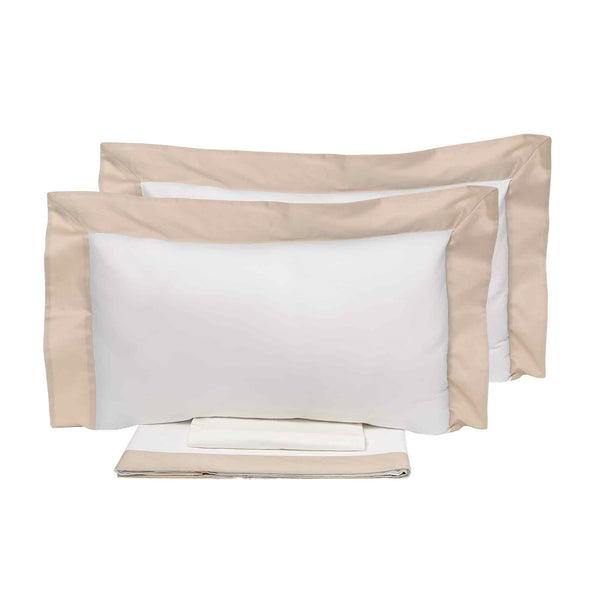 online Garrini Eveline Ivoire/Beige Parure de lit et taies d'oreiller en satin différentes tailles