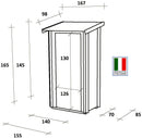 Casetta Box da Giardino per Attrezzi 155x85 cm con Porta Doppia Cieca in Legno Naturale