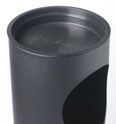 Pattumiera Gettacarte Ø24,3xh66,5 cm con Posacenere In Acciaio Verniciato Grigio