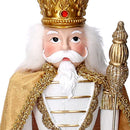 Soldatino Schiaccianoci in resina con mantello argento e oro cm 11,5x10,4xh39