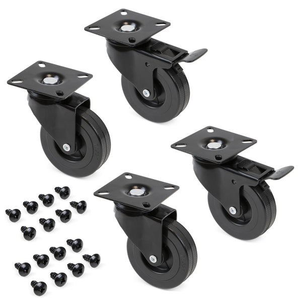 prezzo Kit de 4 patins pour chariot Ø7,5 cm avec plaque en acier Emuca Neri