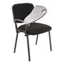 Sedia Poltrona Attesa da Ufficio in Tessuto con Ribaltina Bozzini Nero
