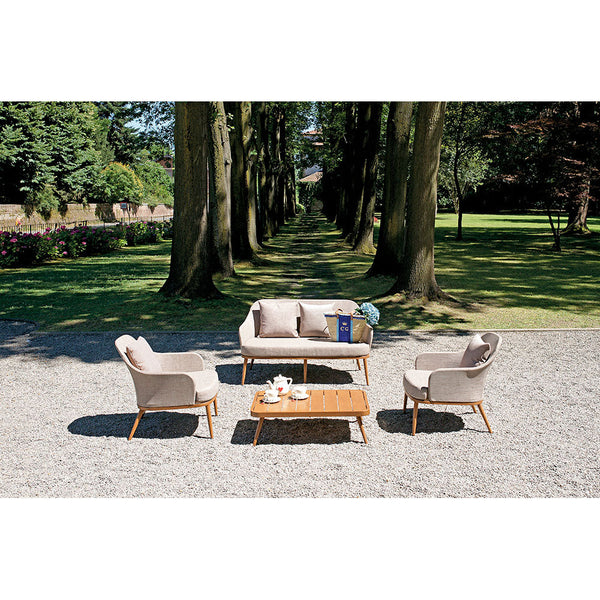 Salon de jardin en aluminium Vorghini Albissola Bois et Tourterelle prezzo