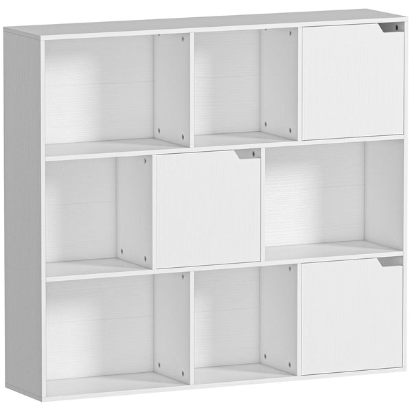 acquista Libreria a Cubi con 6 Sezioni Aperte e 3 Chiuse 106x24x95 cm in Legno Bianco