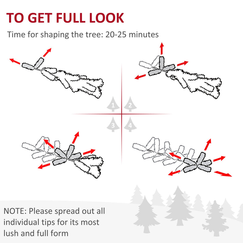 Albero di Natale Artificiale H228 cm 2056 Rami Decorato con Base in Metallo Verde