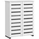Mobile Scarpiera a 5 Livelli per 15 Paia di Scarpe 76x33Px98 cm in Legno a Doghe Bianco