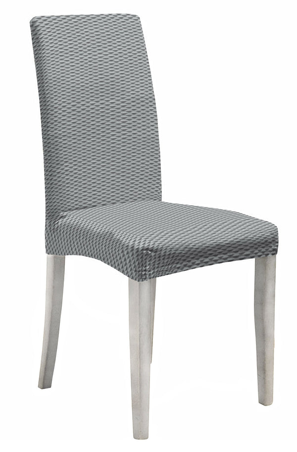 online Lot de 2 housses de chaise avec dossier élastiqué en polyester tendance gris clair