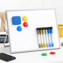 Lavagna Magnetica per Bambini 45x30,5cm da Tavolo Doppia Faccia Pennarelli e Cancellino Bianco      