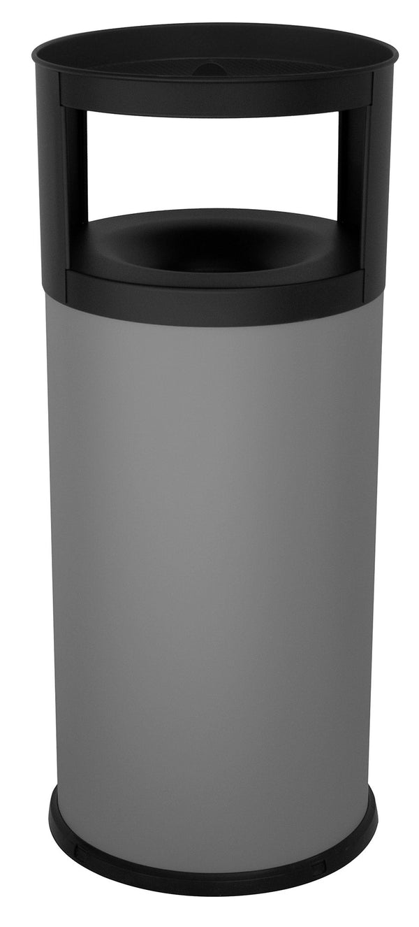 Pattumiera Gettacarte Ø38xh90 cm Autoestinguente Posacenere in Acciaio Verniciato Grigio sconto