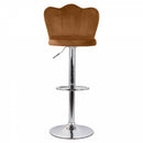 Set 2 Sgabelli 38x38x60/80 cm in Velluto Base Cromata Cammello