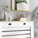 Copri Termosifoni 111x19x95,5 cm con 2 Cassetti in MDF Bianco      