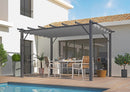 Pergola da Giardino 4x3x2,3 m in Alluminio Grigio Antracite con Telo di Copertura 140g/mq Grigio