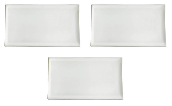 Set 3 Plateaux Rectangulaires 28x14x1,7 cm en Porcelaine Allluminique Kaleidos Aluxina Bianchi prezzo
