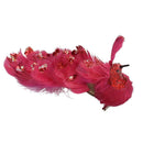 Pavone piume rosso con clip cm 30x5xh11