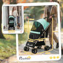Passeggino per Cani Piccoli Pieghevole con Guinzaglio Integrato Verde  