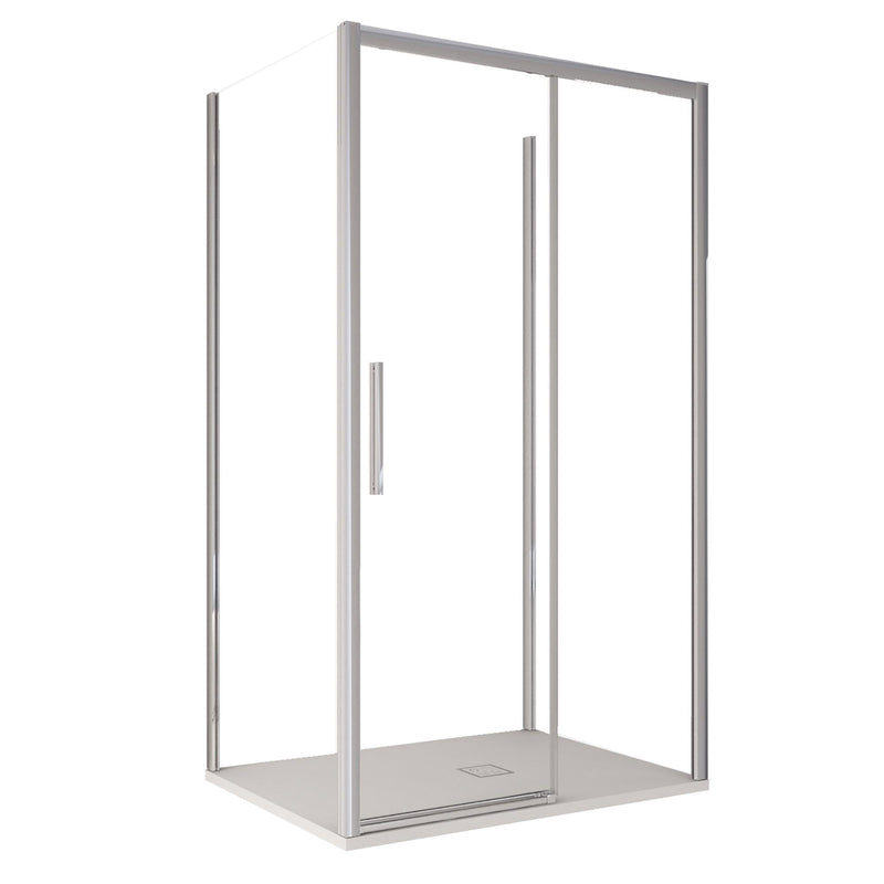 Box Doccia 3 Lati 1 Anta Scorrevoe in Cristallo Trasparente 6mm H195 Bonussi Eliane Varie Misure