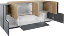 Credenza 7 Ante 200x45x86 cm New Coro Antracite/rovere k356