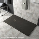 Piatto Doccia in Pietra  Pedrinelli Ardesia Stone Side Grigio Scuro Varie Misure