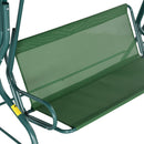 Dondolo 3 Posti con Tettuccio Regolabile 170x110x153 cm in Acciaio e Poliestere Verde e Bianco