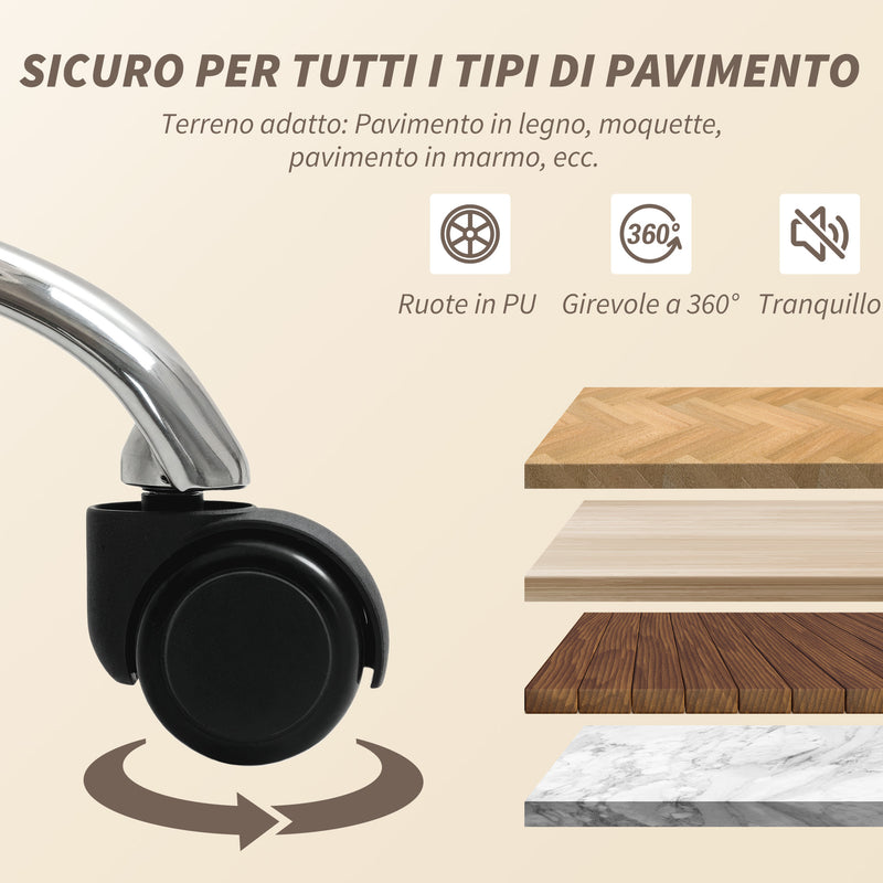 Sedia da Ufficio Operativa Massaggiante a 4 Punti con Riscaldamento 65x70x111-119 cm Tessuto Vellutato Grigio  