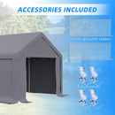 Tendostruttura da Giardino 7,95x3,95m in Acciaio e PVC Grigio
