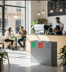 Pattumiera Sistema di Raccolta Rifiuti 90x30xh80 cm In Acciaio Verniciato 3 Scomparti Grigio