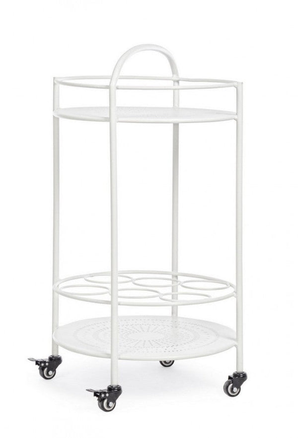 Trolley avec porte-bouteille en métal blanc Burton online