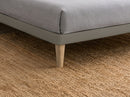 Letto Singolo con Rete Rivestita Similpelle Cappuccino Tessis Testata Flat Varie Misure