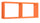 Etagère rectangulaire 2 compartiments muraux 70x30x15,5 cm en fibre de bois Morgana Orange
