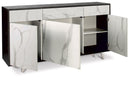 Mobile 3 Ante 3 Cassetti 164x92x41 cm Ossido Nero/Marmo Calacatta
