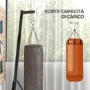 Supporto Sacco da Boxe Autoportante 170x90x182-225 cm in Acciaio Nero  