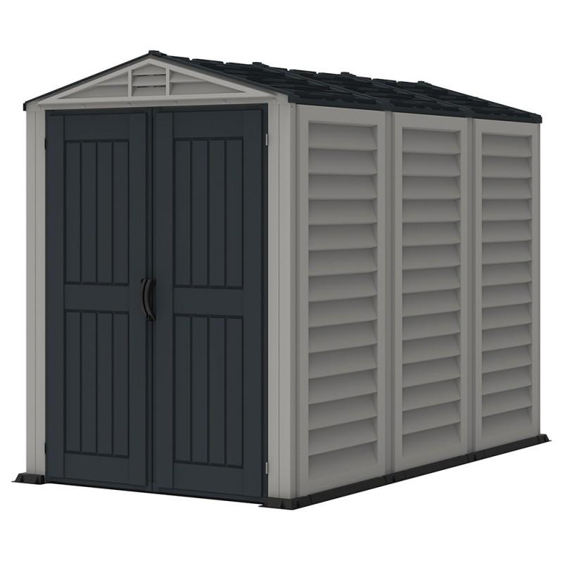 Casetta da Giardino Porta Attrezzi 161x250x210 cm in PVC Grigio/Grigio Scuro