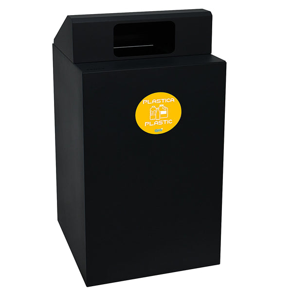 Contenitore per Raccolta Differenziata Capacità 100 L con Etichette 45x50x96 cm in Acciaio Verniciato Antracite acquista