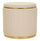 Puff con Contenitore London Crema Ø46,5x44 cm in Pino e MDF e Spugna e Metallo e PU