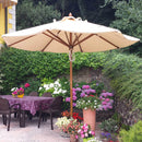 Ombrellone da Giardino Ø3 m Palo Ø48 mm in Legno Telo in Acrilico Danieli Havana Ecrù